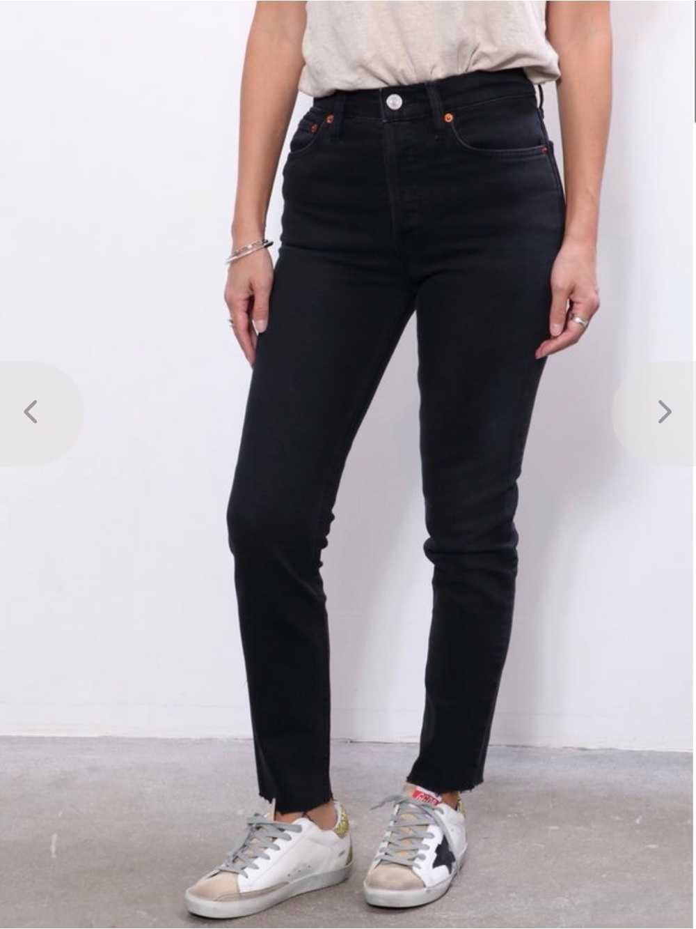 Re/Done 90’s Highrise Skinny Jeans Stretch Ankle Navy Wash Jet Blue Black Sz 30